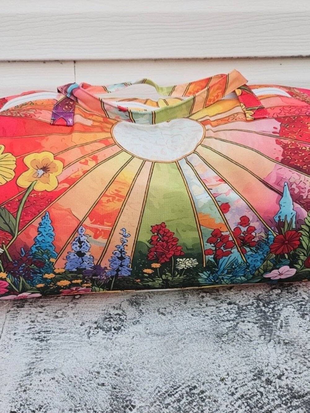 Fashion Duffle Bag Fabric Floral Print Color Ful Sun Flowers Sunny Bag - Picture 8 of 11